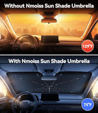 Windshield Sun Shade Umbrella for Civic - [Vinyl Coating Heat Shield] Protect Car from Sun Rays & Heat Damage Keep Cool and Protect Interior, Spring Structure Edge