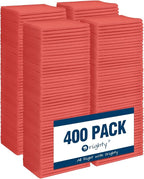 Orighty Microfiber Cleaning Cloth, 400 Pack Highly Absorbent Cleaning Rags, Household Cleaning Supplies, Reusable Microfiber Towels Lint Free Cloths for House, Kitchen, Car Care, 12x11 inch, Red