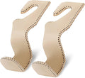 Purse Hook for Car, Purse Holder Car Headrest Hooks Leather for Hanging Purses and Bags, 2 Pack Beige