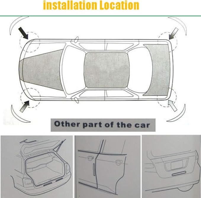 runmade Universal Car Truck Pickup 8PCs Black Rear Bumper Guard Side Anti-Scratch Protector Trim Rubber Strips