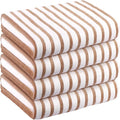 Microfiber Beach Towels Set of 4, 30" x 60", Cabana Stripe, Soft Absorbent, Quick Dry Bath Towel for Salon, Hotel, Travel, Sport, Summer Swimming Pool Party, Yoga, Camping, Coffee