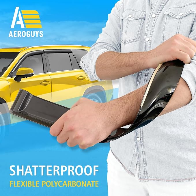 Extra Durable Window Deflectors Tape-On Window Visors Rain Guards Fit for Toyota Grand Highlander 2024-2026, Sun Visors, Wind Vent for Shades, Exterior Car Accessories - 4pcs. AG0879