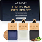 Aeshory 3 Pack Car Air Freshener Hanging, Wood Fragrance with Sandalwood, Teakwood & Cologne, Long Lasting Scent for 60 Days, Men Car Diffuser, 8ML/0.27 FL OZ