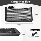 2 PCS Car Net Pocket, ABS Plastic Frame Cargo Net Storage Car Pockets Phone Net, Cars Mesh Nets Pockets with Screws for Auto, RV, Boat, and Camper Storage Nets (15.7 x 7.9 Inch)