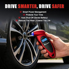 Digital Tire Pressure Gauge,Accurate Cars Air Gauge 150 PSI,Red | 0-150PSI Calibrated,Accurate in 0.1 Increments,4 Measurement Units,Backlight LCD&Nozzle Light,for Everyday Vehicles