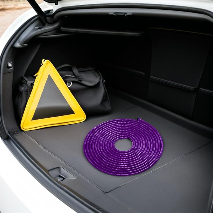 32ft(10m) Anti-Scratch Car Door Edge Guards: U-Shaped Edge Protector Strip for Auto Vehicles Door Rubber Seal Trim Build in Metal Sheet for Most Car Rucks SUV No Glue Installation, Purple