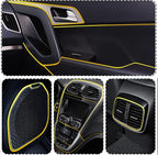 Car Interior Trim Strips,Universal 16.4 ft Car Electroplating Decoration Styling Door Dashboard, Flexible Interior Trim Accessories with Installing Tool(Gold)