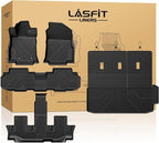 Floor Mats & Backrest Mats & Cargo Mat for Subaru Ascent 2019-2026 7/8 Passenger, All Weather TPE Custom Fit Floor Liners for Subaru Ascent Full Set Accessories Car Mats,Black