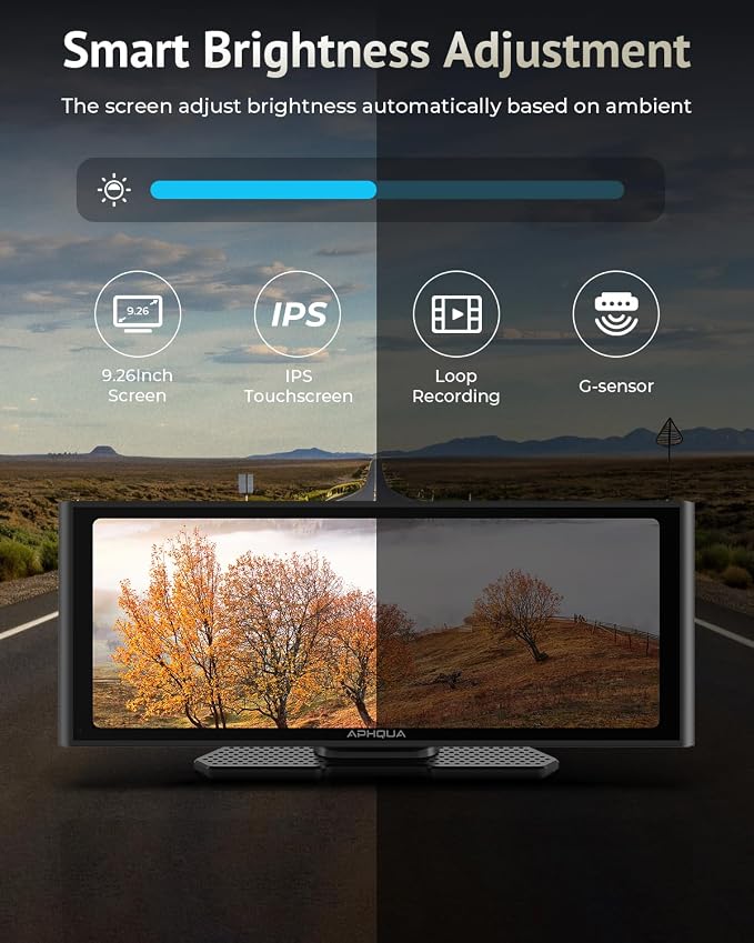 Carplay Screen for Car, 10.26" Wireless Car Play for Apple Carplay & Android Auto,4K Dash Cam,1080p Backup Camera DVR,Car Audio Receivers GPS Navigation Mirror Link, Bluetooth,FM, Siri