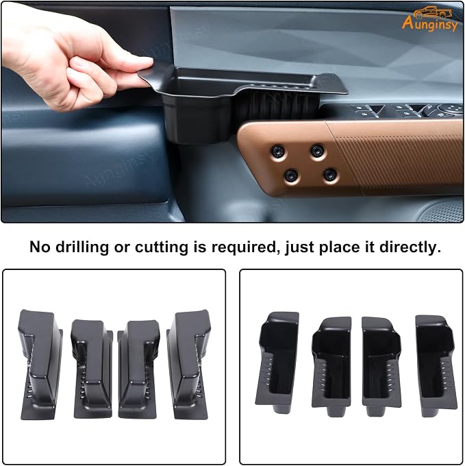 Car Door Handle Storage Organizer Compatible with Ford Maverick 2022-2025 2026, Front Rear Door Handle Armrest Insert Tray Glove Pallet Box Side Door Storage Box TPE Interior Accessories