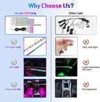 Tesla Dreamcolor Interior Car Lights, Tesla Car Accessories 9 in 1 Car LED Strip Lights with APP Control and 213 Modes, 175 inches 593 LEDs Acrylic Fiber Optic Lights, RGB Neon Car Lighting