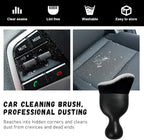 2 PCS Car Detailing Brush, Curved Soft Bristles Auto Removal Dust Collectors, Universal Vehicle Dashboard, Air Conditioner Vents etc Interior Cleaning Tool Accessories (Black/White)