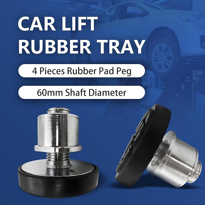 4PCS 60mm Shaft Diameter Car Lift Rubber Tray Heightening Feet Plus High Leg Pads, Screw Up Car Lift Pads Heightening Feet Tray