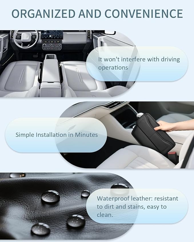 Car Seat Gap Filler Organizer, Premium Leather Car Gap Filler for Car, Car Seat Organizer and Storages Between Seat Car Gap Filler Universal Fit for Car SUV Truck