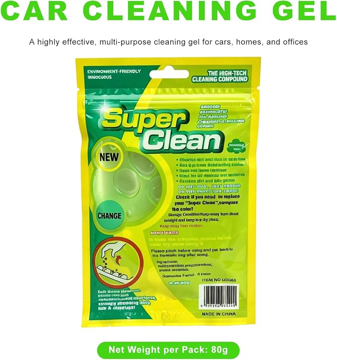 Car Cleaning Gels, Reusable Dashboard Dust Removal Slime Auto Detail Cleaner, Universal Cleaning Putty Air Vent Dusting Mud Fits for Vehicles Keyboards Laptops Keys (Green)