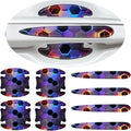 3D Texture Car Door Handle Protector ，Anti-Scratch Waterproof Paint Protection Film, Car Door Bowl Guard Sticker，Universal Vehicle Exterior Decoration Accessories (Purple - A)