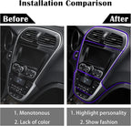 Car Interior Trim Strips,Universal 33ft Car Electroplating Decoration Styling Door Dashboard, Flexible Interior Trim Accessories with Installing Tool(Purple)
