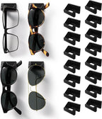 MELEN Adhesive Sunglass Organizer Wall (16-Pack) - Strong and Compact Glasses Holder, Sunglass Holder for Car and Wall - Black