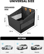 Kohree Dog Car Seat Cover for Small Dogs, Hard Bottom Dog Car Rear Seat Cover with Pipe Waterproof 600D, Pet Hammock Extender for Cars SUV Truck-S