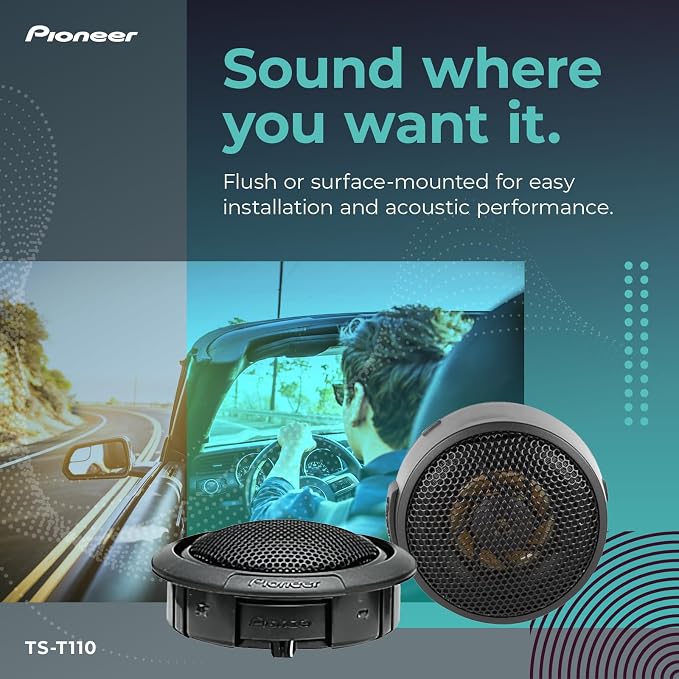 TS-T110 7/8” Tweeters (Pair) – 120W Max, Crisp High-Frequency Detail, Easy Add-On for Clarity