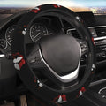 Elastic Butterfly Car Steering Wheel Cover Protector Upgrade Thicken,Red Flower Black,Anti Slip Stretchy Soft Car Interior Decor for Diverse Cars Truck SUV for Men Women Universal 15 Inch