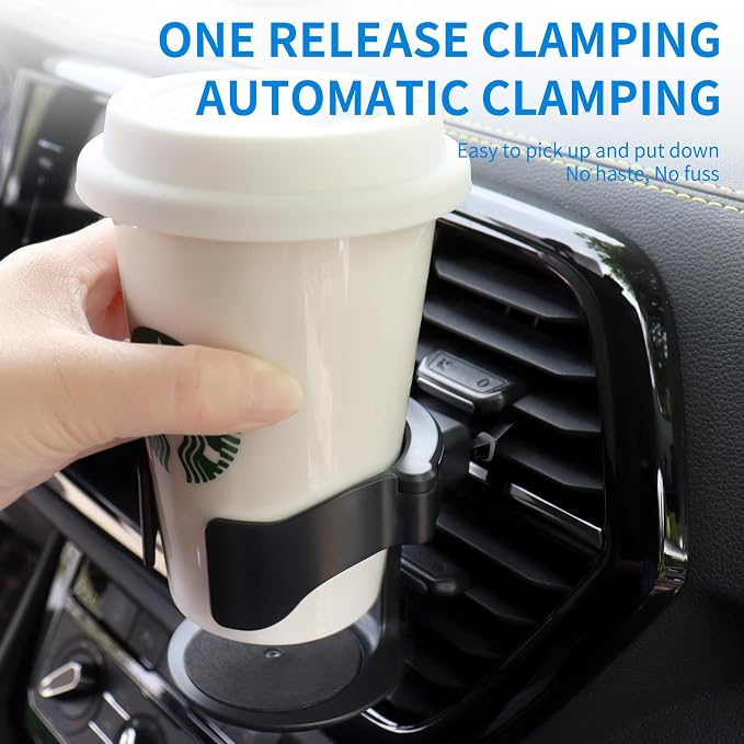 Cup Holder for Car, Cup Holder Expander for Car Air Vents, Car Ashtray Holder, Suitable for Cars and Trucks with Horizontal Blade Vents (2PCS)