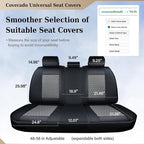 Coverado Leather Rear Seat Covers for Cars, Waterproof Back Seat Cover, Universal Automotive Seat Cushion Protector for Most Cars Trucks SUV (Black&Gray)