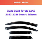 KPY Rain Guards Fit for 2023-2026 Toyota bZ4X, Out-Channel Window Visors Vent Wind Deflectors 4PC, Car Accessories for 2023-2026 Subaru Solterra