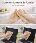 Microfiber Cleaning Cloth Roll - 100 Pack Tear Away Microfiber Paper Towels, Reusable, Washable, Scratch-Free, Kitchen Towels for Car, Home, Kitchen, Glass, Dishes (Wheat Beige)