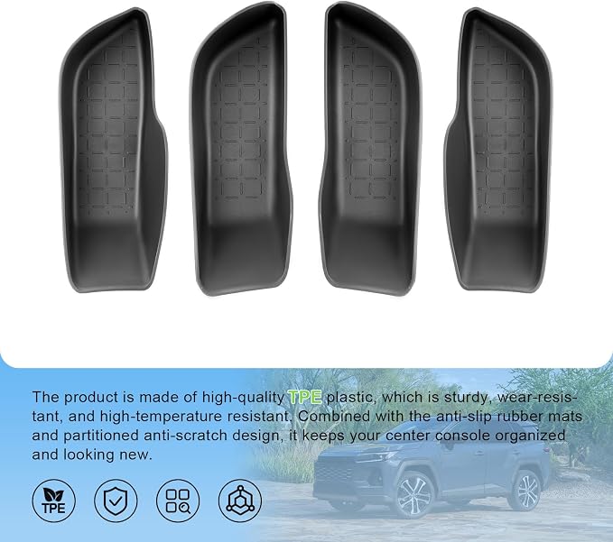 (4Pack) 2026 RAV4 Door Pocket Tray for Toyota RAV4 (LE/SE/XLE Premium/Woodland/XSE/Limited), Durable Door Slot Pocket Insert 2026 RAV4 Accessories