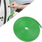 Car Door Protector Edge Guards, Universal Rubber Seal U Shape Car Door Protection, Aluminum Boat Edge Trim Guards No Glue Required, Exterior Accessories Fit for Most Cars (Green/16FT)