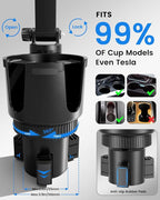 for iPhone 17 Pro Max MagSafe Car Charger Cup Holder Mount, 15W Fast Wireless Magnetic Charging Phone Holder for iPhone 16 15 14 13 Series, Adjustable Car Mount with Large Cup Base, Black