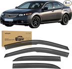 Tape-On Window Visors for Honda Accord 2003 2004 2005 2006 2007, Outside Mount Rain Guards Vent Visors Window Deflectors, Smoke Tint, 4PCS