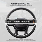 Glow in The Dark Steering Wheel Cover, Microfiber Leather with Anti-Slip Grip, Universal Fit 15.5-16 Inch Large Steering Wheels for Men Women (White+Red-Large Size)