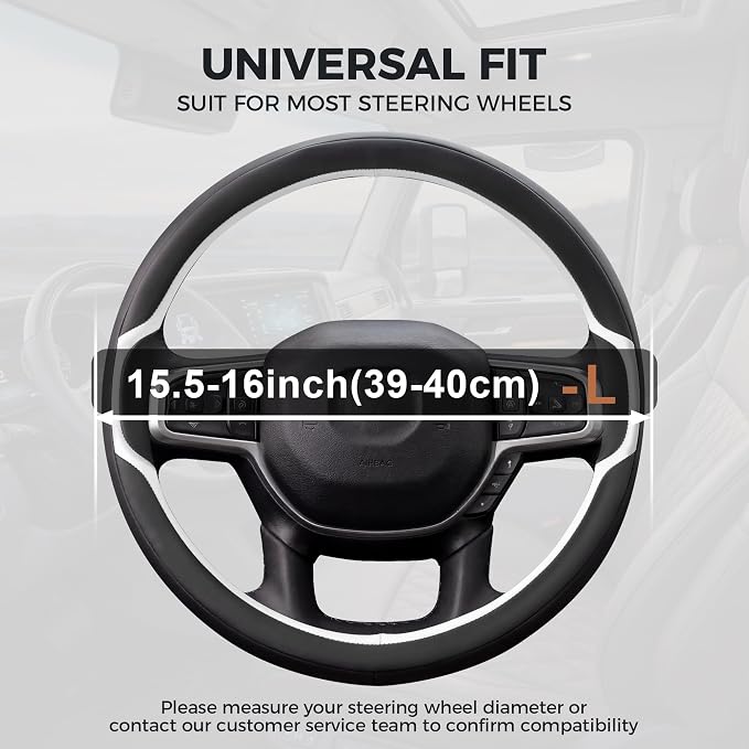 Glow in The Dark Steering Wheel Cover, Microfiber Leather with Anti-Slip Grip, Universal Fit 15.5-16 Inch Large Steering Wheels for Men Women (White+Green-Large Size)