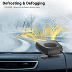 200W Portable Car Heater, 12 Volt Heater for Car, Auto Car Heaters, Car Windshield Defogger Defroster,2 in 1 Fast Heating & Cooling, Auto Ceramic Heater Fan 360 Degree Rotary Defroster Defogger