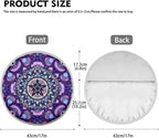 Purple Mandala Lotus Car Steering Wheel Sun Shade Cover Anti-Heat Steering Wheel Accessories 17 inch Auto Steering Wheel Sun Shield Universal Fit for Most Cars SUV Trucks Van