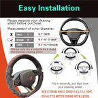 D Shaped 14.5-15 Inch Steering Wheel Cover Great Grip with 3D Honeycomb Anti-Slip Design, Flat Bottom 14.5-15 Inch (Wine Red)