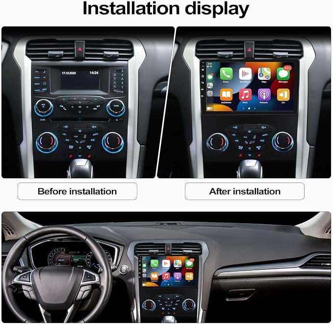 2+64G Android 13 Car Stereo for Ford Fusion Mondeo 2013-2019 with Wireless CarPlay Android Auto, 9’’ Touchscreen in Dash GPS Radio with WiFi Mirror Link Bluetooth FM RDS HiFi EQ SWC + Backup Camera