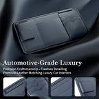 Car Visor Organizer, Premium Leather Sunglasses & Card Holder for Cars, Registration/Insurance Slot, Credit Card Pockets, Organizer for Car Sun Visor (Black Leather)