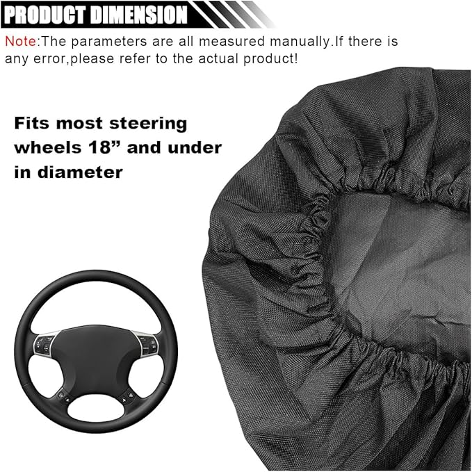 Car Steering Wheel Cover Sun Shade, Anti-Heat Car Wheel Protector | Universal 18 Inch Auto Steering Wheel Sun Block Cover, Steering Wheel Shield Accessories for Most Car Truck SUV, Black