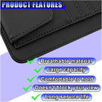 Leather Car Sun Visor Organizer, Multifunctional Auto Visor Document Holder with Sunglasses Clip, Universal Vehicle Interior Pocket Storage Accessories for Drving License, Card, Pen (Black)