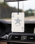 Blue Coastal Car Air Freshener 4 Pcs Coconut Scented, Preppy Starfish Sailing Seashell Car Accessories Mirror Decor for Women, Cute Nautical Hanging Air Freshener for Cars Closet Drawer Books