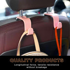 4PCS Car Seat Headrest Hook, Auto Back Seat Hanging Storage Organizer, Vehicle Seatback Hanger Holder for Purse Handbag Coat Umbrella, Universal Interior Car Accessories (Light Pink)