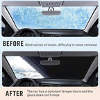 Car Windshield Snow Ice Cover with Side Mirror and Elastic Hook, 5 Magnetic Automotive Windshield Snow Frost Cover, Foldable Car Windshield Sun Shade for Most Cars, SUV/Truck/MPV(61"x46"Inch)