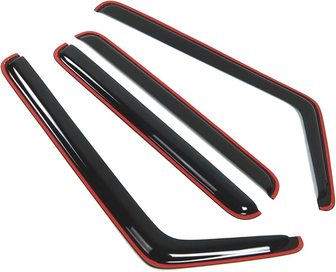 WD2-244i Dark Smoke 4 Pcs Set Window Visor (in-Channel) Deflector Rain Guard Compatible with 2003-2009 Hummer H2