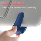 Sunglass Holder for Car Visor Sunglasses Clip Magnetic Leather Glasses Eyeglass Holder Truck Car Interior Accessories Universal for Woman Man -Blue