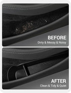 2026 2025 Tesla Model Y Juniper Door Side Storage Box, (Emergency Button Safety) Door Side Pocket Organizer Tray, Waterproof TPE Front & Rear Slot Pocket Liners for Model Y Juniper Model Y L