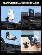 Wireless Car Charger, 15W Auto Clamping Car Charger Dash Windshield Air Vent Phone Holder Compatible with iPhone 16 15 14/13/13 Pro/12 pro/12/11/X/8, Samsung S24/S23/S22, Pink
