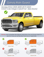 in-Channel Window Rain Guard for Dodge RAM 2500 3500 2019-2026 Crew Cab Mega Cab Rain Guards Side Truck Window Visors Low Profile Vent Visor Window Deflectors Vent Shades Car Accessories